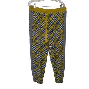 Disney The Lion King Simba Plaid Jogger Pants Yellow Gray Loungewear Size L